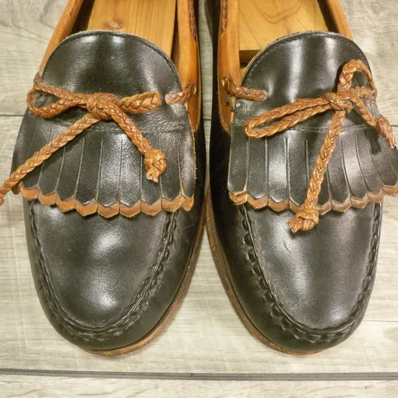 Allen Edmonds Woodstock Black Leather Tassel Loafer Shoes Men's Made in USA 7.5