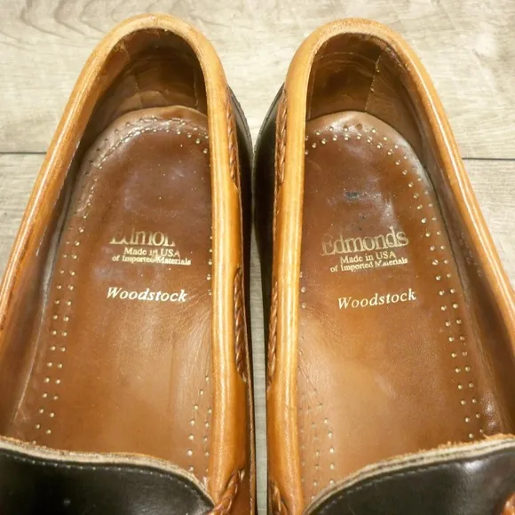 Allen Edmonds Woodstock Black Leather Tassel Loafer Shoes Men's Made in USA 7.5