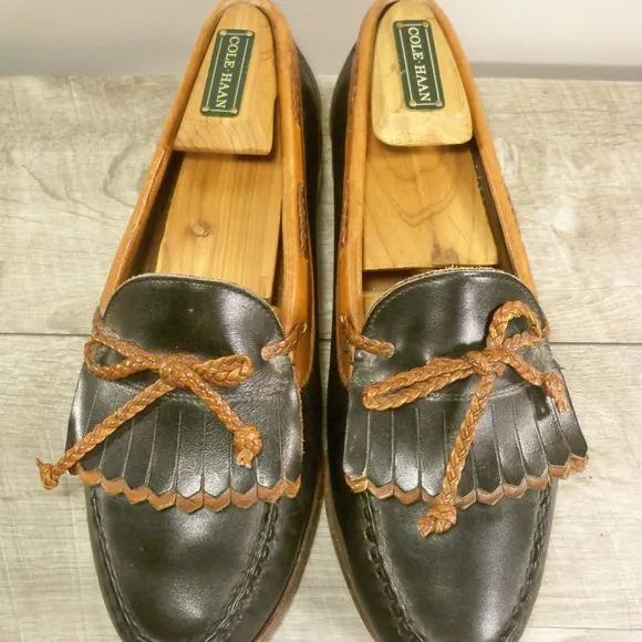 Allen Edmonds Woodstock Black Leather Tassel Loafer Shoes Men's Made in USA 7.5