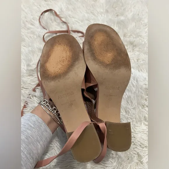 Alohas The Lille Leather Block Heels - Size 40 US 9