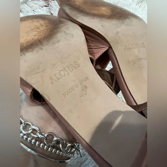 Alohas The Lille Leather Block Heels - Size 40 US 9