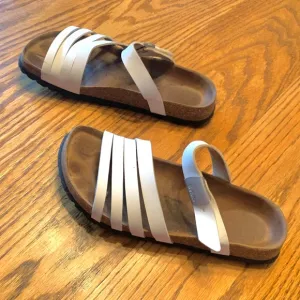 &quot; Betula&quot; (&quot;Birkenstock&quot;) white, slide sandals, size 39