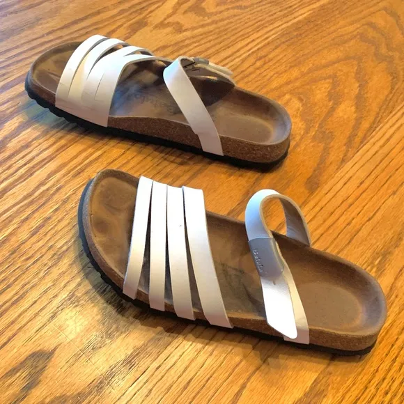 &quot; Betula&quot; (&quot;Birkenstock&quot;) white, slide sandals, size 39