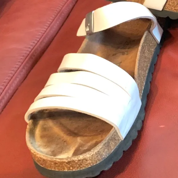 &quot; Betula&quot; (&quot;Birkenstock&quot;) white, slide sandals, size 39