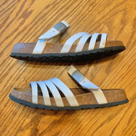 &quot; Betula&quot; (&quot;Birkenstock&quot;) white, slide sandals, size 39