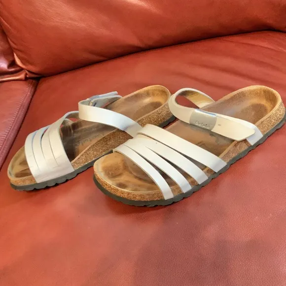 &quot; Betula&quot; (&quot;Birkenstock&quot;) white, slide sandals, size 39