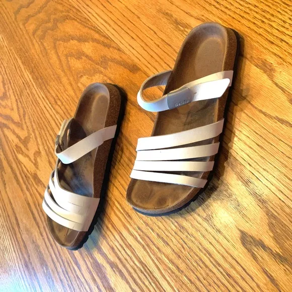 &quot; Betula&quot; (&quot;Birkenstock&quot;) white, slide sandals, size 39