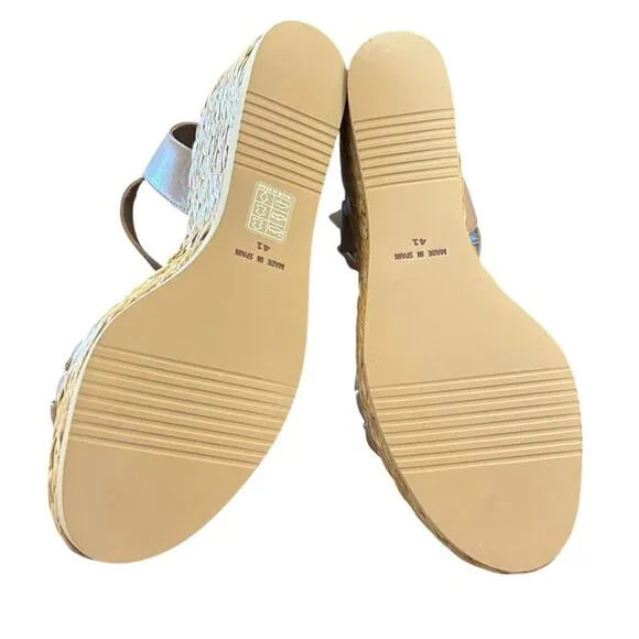 Andre Assous Cecilia Leather Espadrille Wedge Sandals NEW Size 11