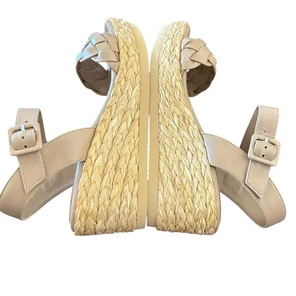 Andre Assous Cecilia Leather Espadrille Wedge Sandals NEW Size 11