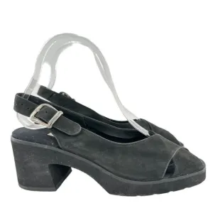 Andre assous featherweights sandals 7.5 black nubuck leather vintage 80s 90s