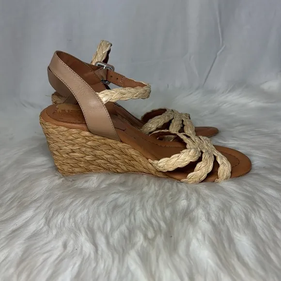 Andre Assous Milena Women's Espadrille Natural Raffia Wedge Sz 39/US 8.5