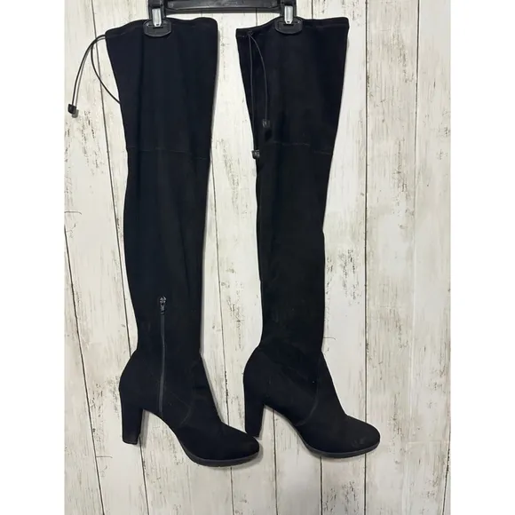 ANGELO BERVICATO Black Over the Knee Boots Size 8.5