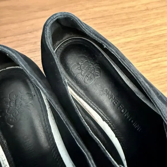 Anne Fontaine Georgio Platform Sneakers w/ Removable Fringe Black Size 39 Loafer