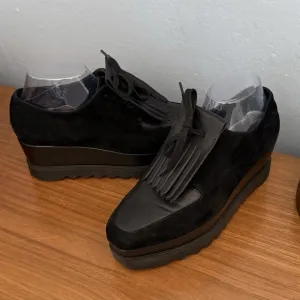 Anne Fontaine Georgio Platform Sneakers w/ Removable Fringe Black Size 39 Loafer