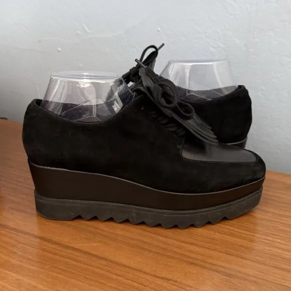 Anne Fontaine Georgio Platform Sneakers w/ Removable Fringe Black Size 39 Loafer