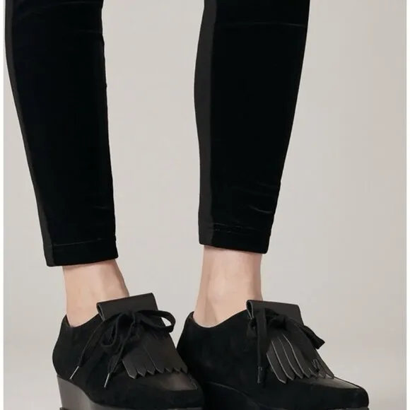 Anne Fontaine Georgio Platform Sneakers w/ Removable Fringe Black Size 39 Loafer