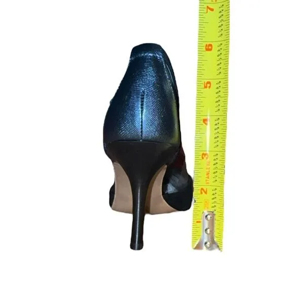 Anne Klein Strappy Pointed Toe Pumps - Black - Suede Womens Size 9.5 READ DESCRP