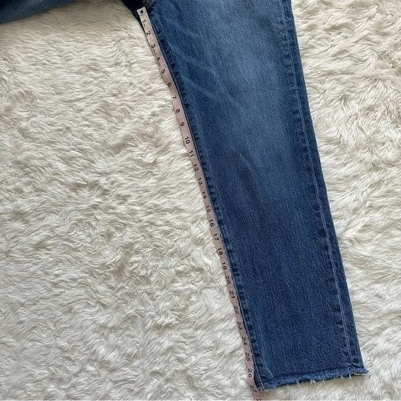 Anthropologie Pilcro Jeans The Vintage Straight High Rise Raw Hems Blue 28