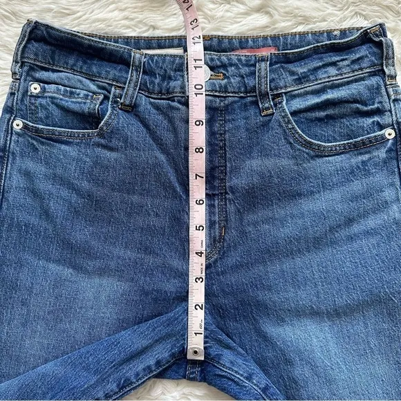Anthropologie Pilcro Jeans The Vintage Straight High Rise Raw Hems Blue 28