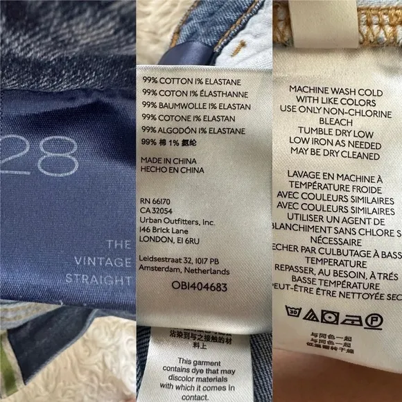 Anthropologie Pilcro Jeans The Vintage Straight High Rise Raw Hems Blue 28