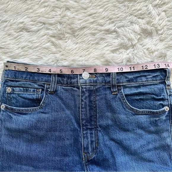 Anthropologie Pilcro Jeans The Vintage Straight High Rise Raw Hems Blue 28