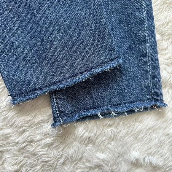 Anthropologie Pilcro Jeans The Vintage Straight High Rise Raw Hems Blue 28
