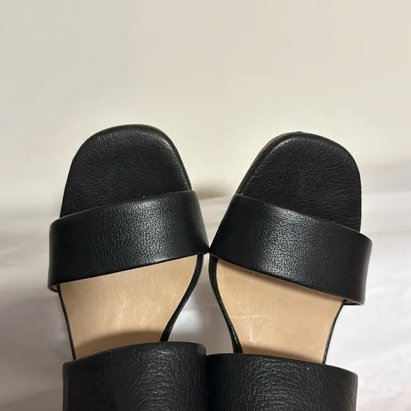 Anthropologie Silent D leather black heel sandals