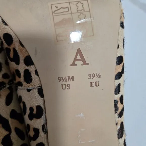 Anthropologie Sz 9.5 Beatriz Leopard Calfskin Pointed toe Block Heel Pumps Shoes