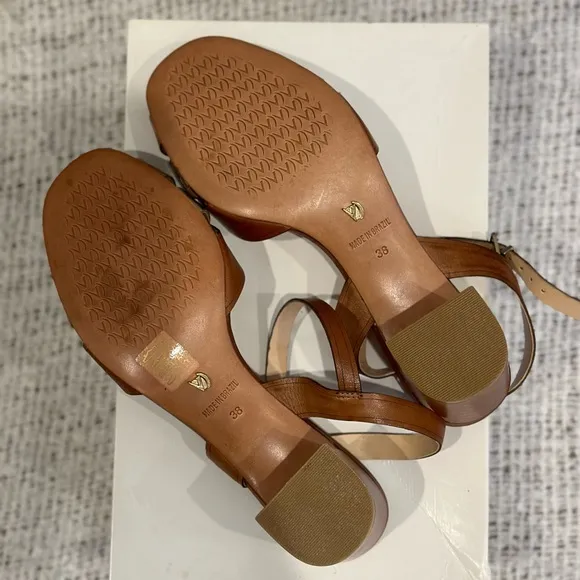Anthropologie Vicenza Metallic Block Heel Sandals