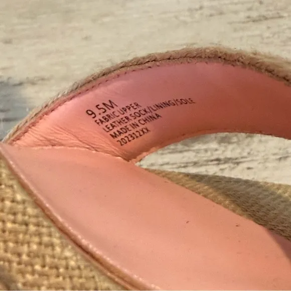 Antonio Melani Style Bungalow Jute Platform Block Heel Sandals Natural Tan NEW