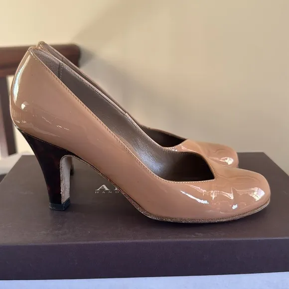 Anyi Lu Emily Bisque tan tortoise shell, heel classic designer pumps heels shoes