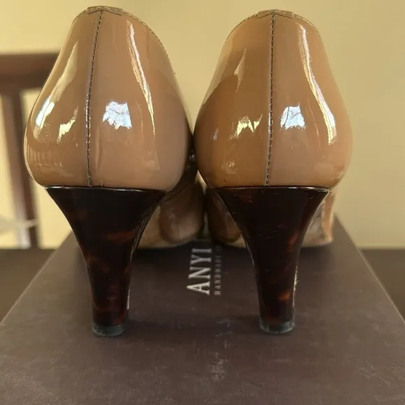 Anyi Lu Emily Bisque tan tortoise shell, heel classic designer pumps heels shoes