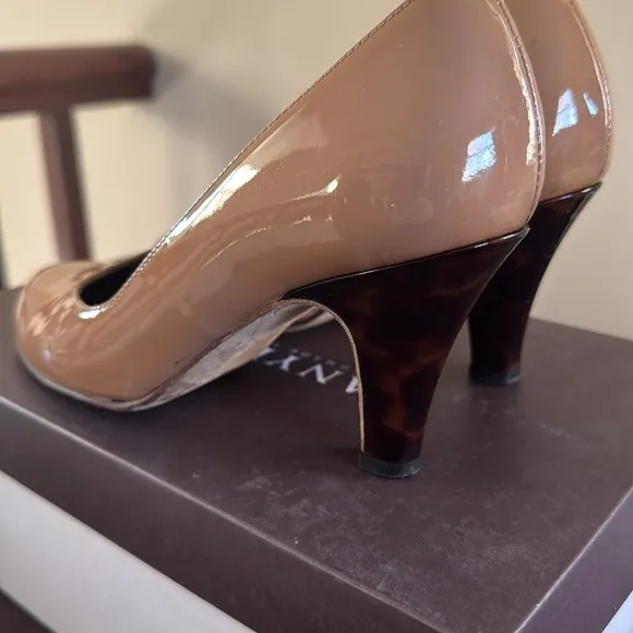 Anyi Lu Emily Bisque tan tortoise shell, heel classic designer pumps heels shoes
