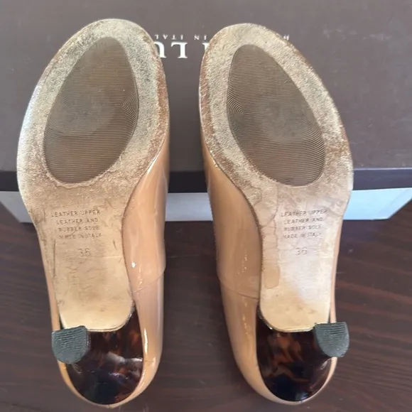 Anyi Lu Emily Bisque tan tortoise shell, heel classic designer pumps heels shoes