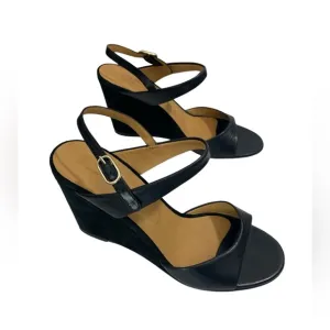 A.P.C. Black Wedge sandals with leather strap EU Size 39-W9