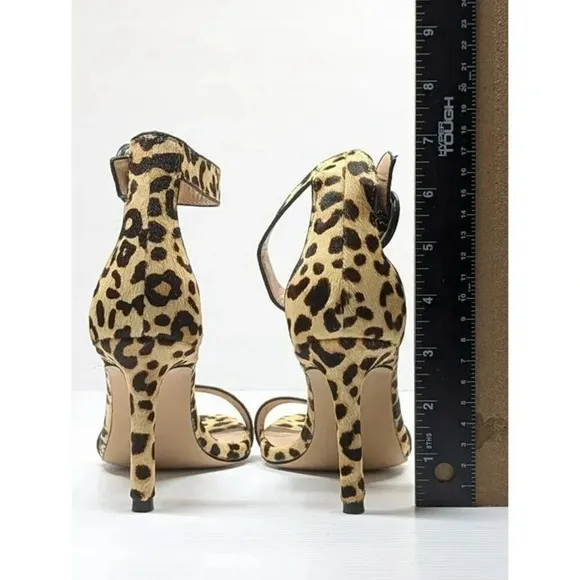 Aqua Women's Seven Leopard Print Calf Hair High-Heel Sandals Size 9.5 MSRP $119