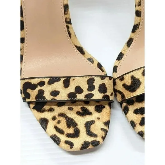 Aqua Women's Seven Leopard Print Calf Hair High-Heel Sandals Size 9.5 MSRP $119