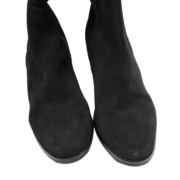 AquaDiva | Black Genuine Suede Leather Waterproof Over the Knee Boots Women 6.5