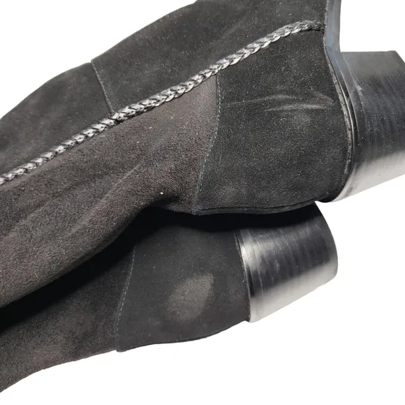 AquaDiva | Black Genuine Suede Leather Waterproof Over the Knee Boots Women 6.5
