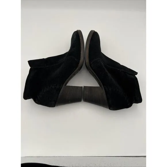 Aquatalia Black Suede Ankle Boots Zipper Block Heel 6.5