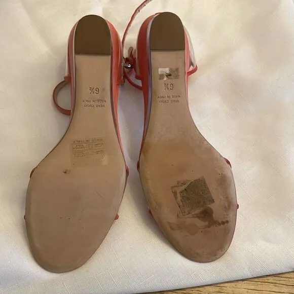 AQUATALIA CORAL SUEDE AND CLEAR WEDGE SANDALS.  NEW.