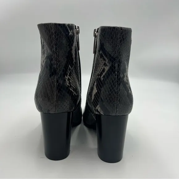 Aquatalia Florita Leather Block Heel Snake Print Boots