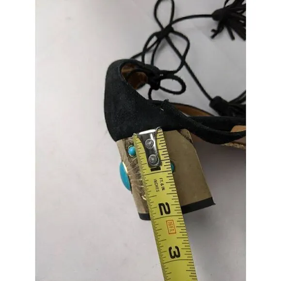 Aquazzura Black Jewel Embellished Cleopatra Block Heel Sandals size 39 EU 9 US M