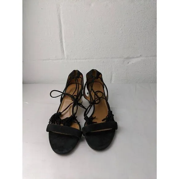 Aquazzura Black Jewel Embellished Cleopatra Block Heel Sandals size 39 EU 9 US M