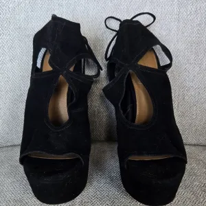 Aquazzura Black Suede Sexy Thing Platform Heels