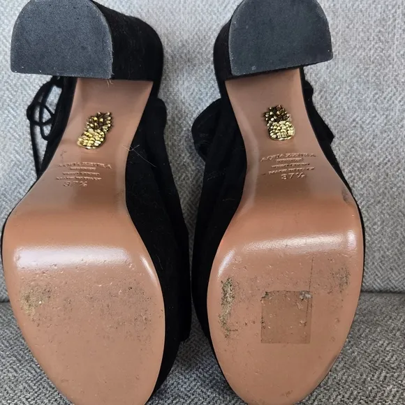 Aquazzura Black Suede Sexy Thing Platform Heels