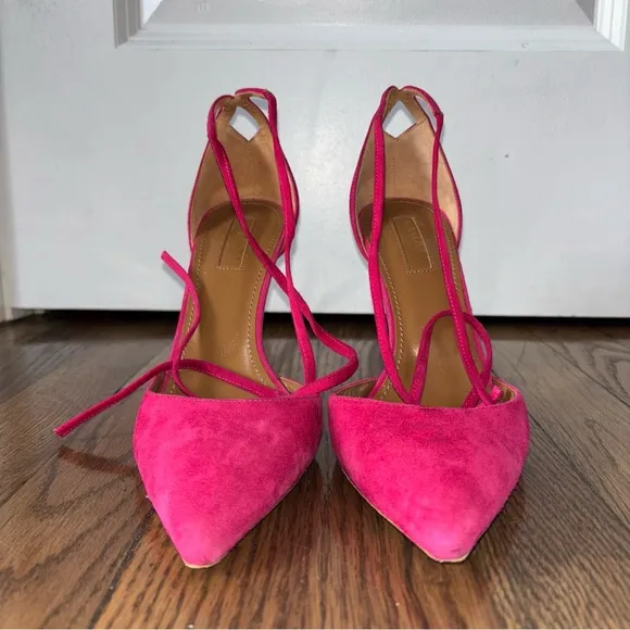 Aquazzura Suede D’Orsay Pumps Size 7.5 / IT 37 1/2