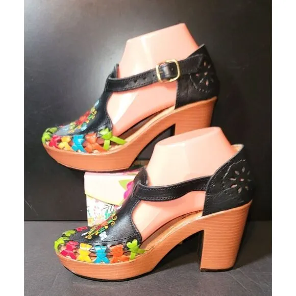 Artecalza Traditional Mexican Leather Heels - Size 8