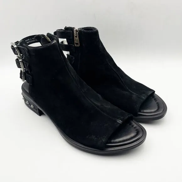 A.S. 98 Womens Gage Heeled Sandals EU 39 US 8.5-9M Black Leather NIB