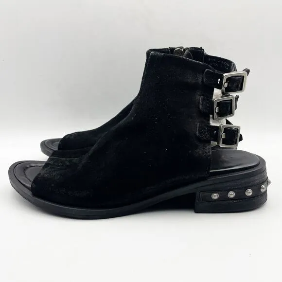 A.S. 98 Womens Gage Heeled Sandals EU 39 US 8.5-9M Black Leather NIB
